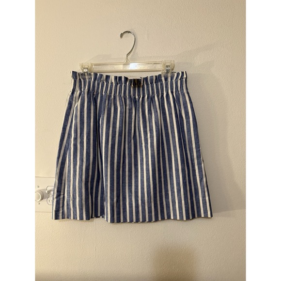 J. Crew Dresses & Skirts - J Crew Linen Blend Blue White Stripe HR Mini Skirt Size 8‎ NWT Coastal Core Y2K